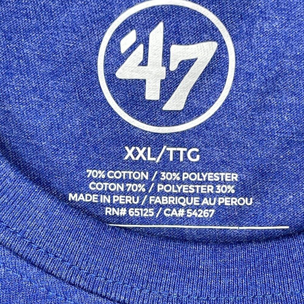 47 Brand T-Shirt Men XXL Blue LA Dodgers Blue Heaven Has Seven World Series - Picture 4 of 10